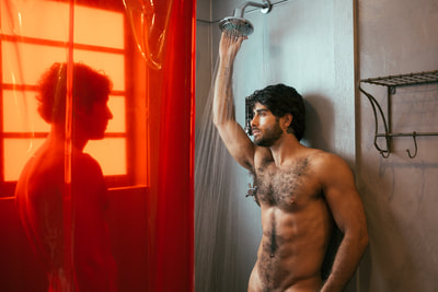 Two men in the shower